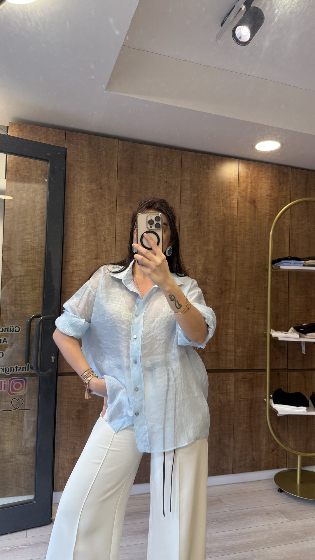 Oversize İpeksi Gömlek