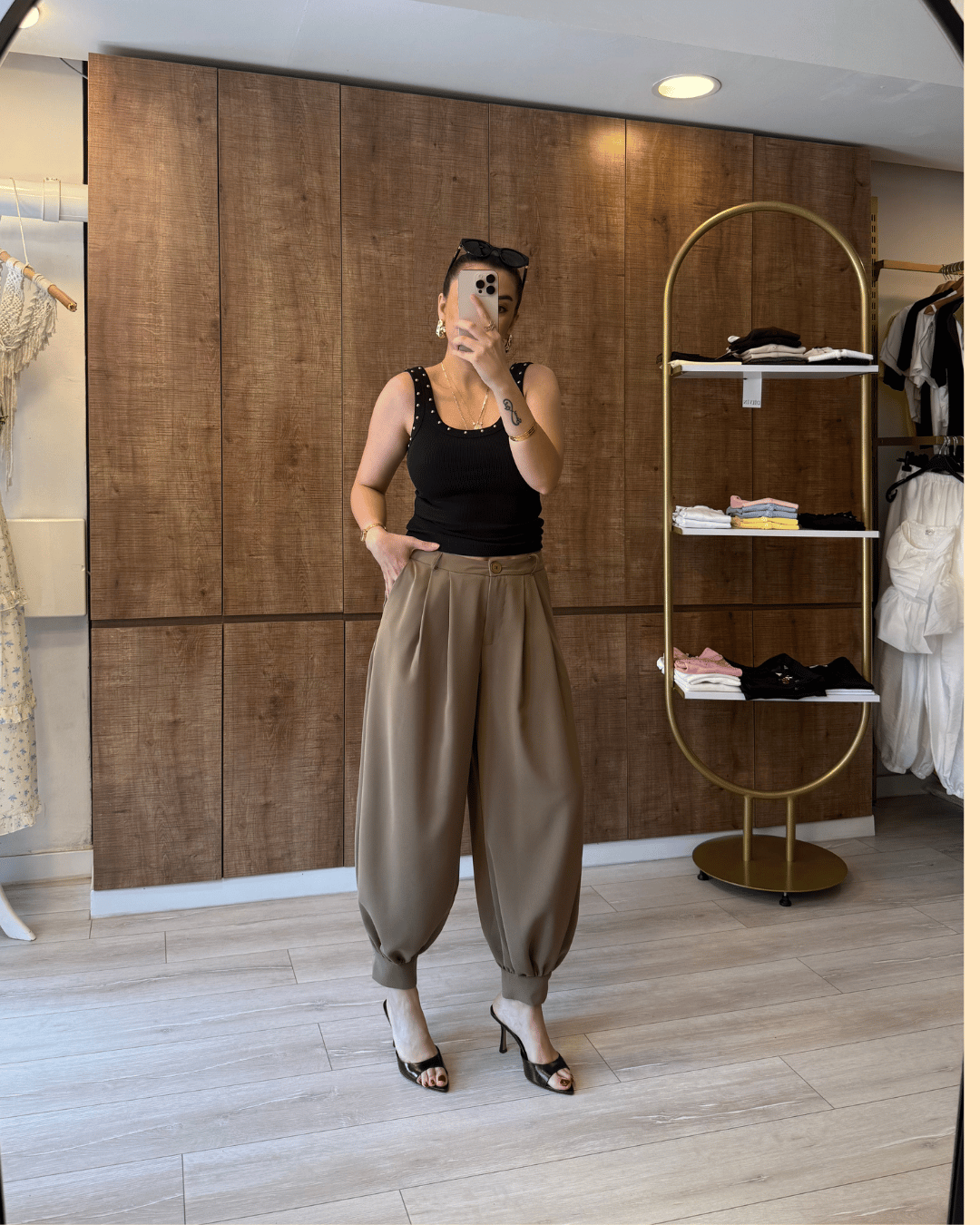 Premium Paça Çıt Detay Dökümlü Pantolon