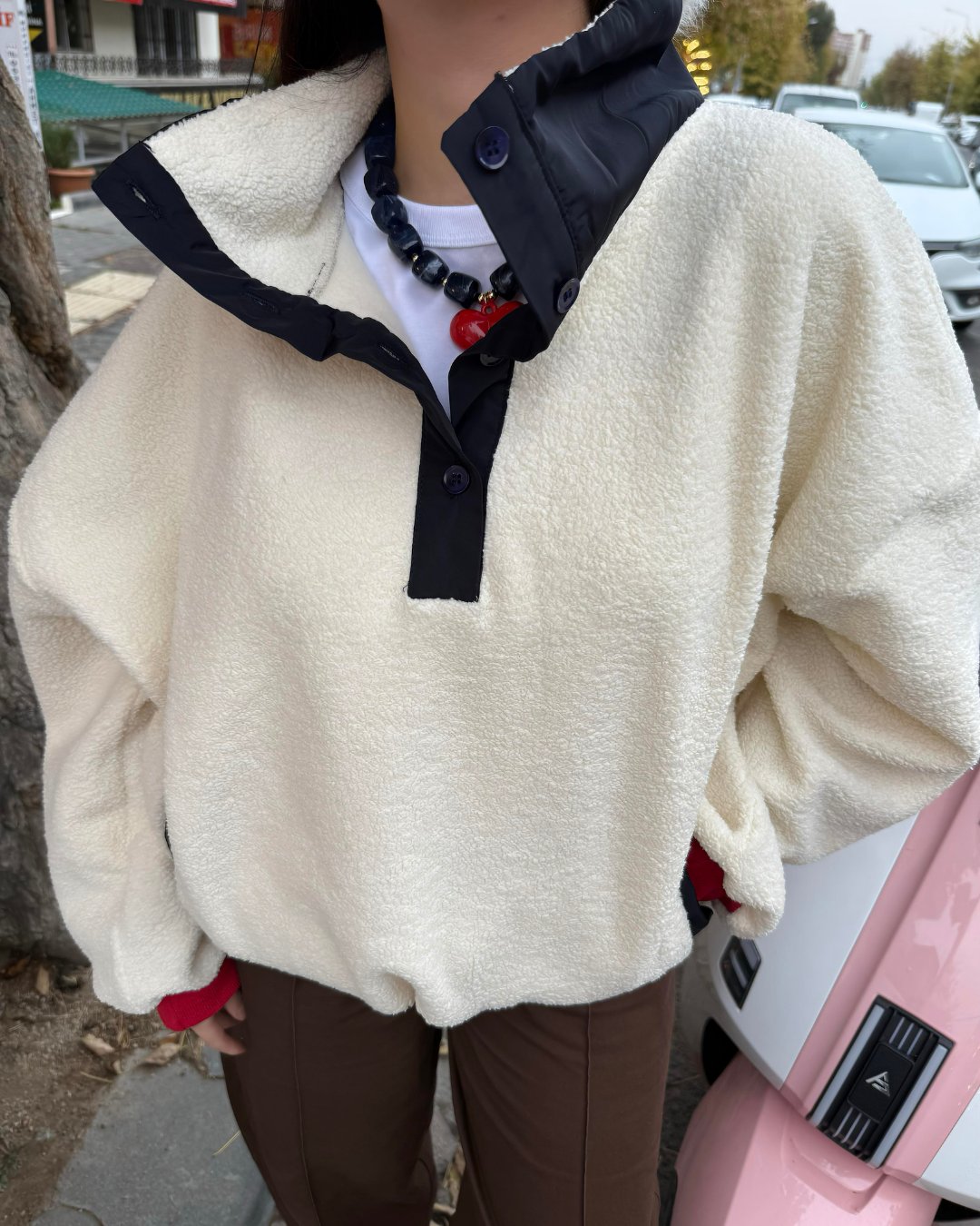 Teddy Punch İşleme Sweatshirt