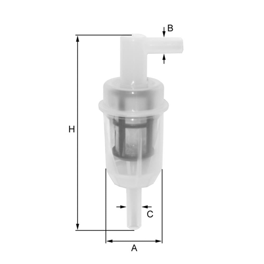 FIL ZP8040FP-YAKIT FİLTRESİ SEFFAF PİPO TİP MERCEDES W124 200D > A0014776401