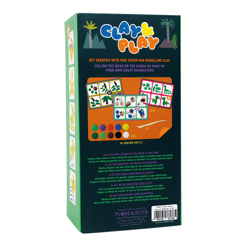 Floss & Rock Clay And Play Hava İle Kuruyan Kil Seti/ Dino