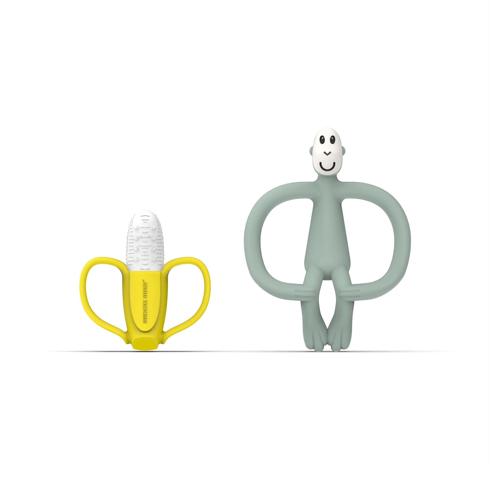 Matchstick Monkey Banana-Silikon Dis Kasiyici Hediye Seti / Mint yesili