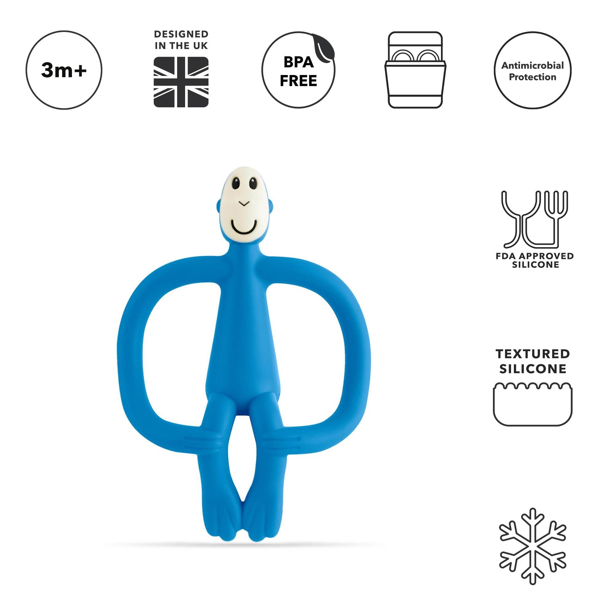 Matchstick Monkey Silikon Diş Kaşıyıcı/ Monkey (Acik mavi)
