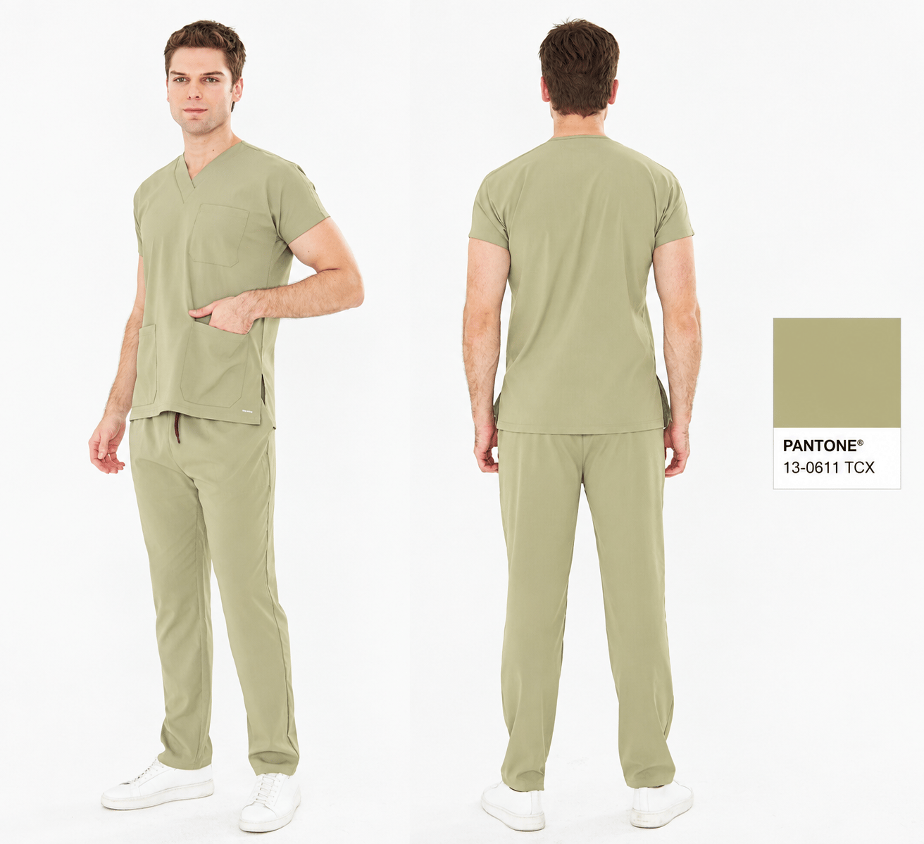 Tıpmod Scrubs | Hemşire Forması Resmî Renkler Tıpmod Gri 17-4402 Likralı Greys Scrubs TakımResmî Renkler