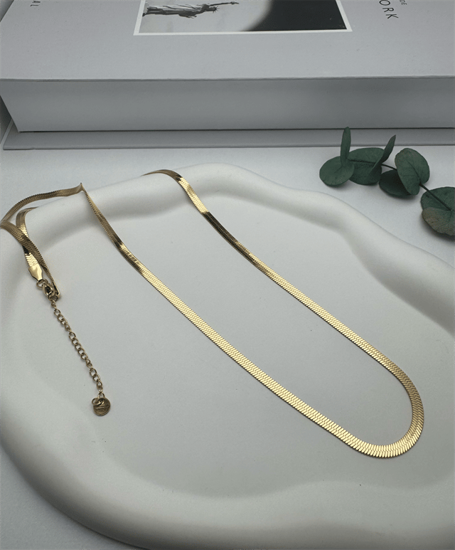 4mm 60 cm İtalyan  Çelik Kolye (Gold) 0106152