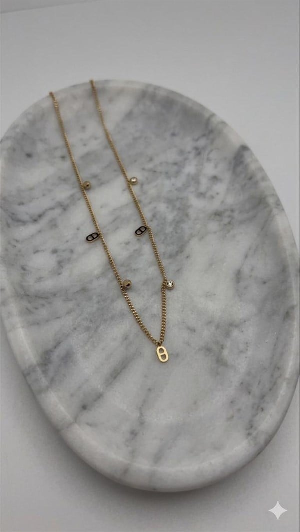 Çelik Kolye 45cm (Gold) 010845