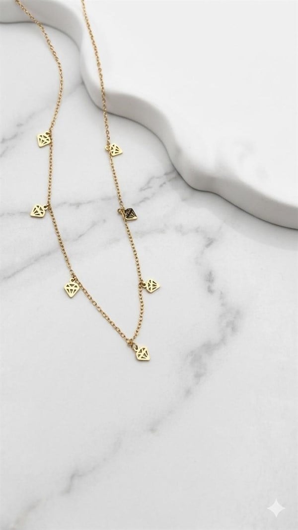 Çelik Kolye 45cm (Gold) 010923