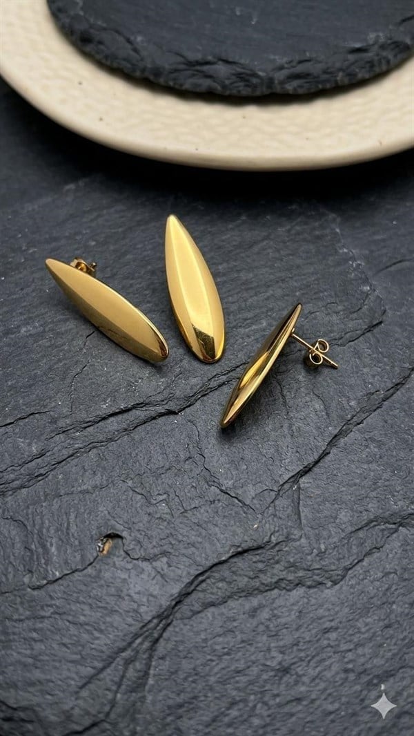 Çelik Küpe (Gold) Kp649