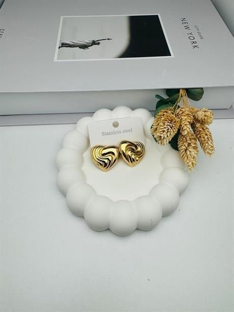 Favori Kalpli Çelik Küpe KP404 (Gold)