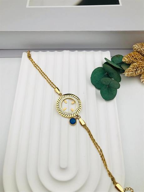 İçi Boş Çeyrekli Çelik Bileklik (Gold) Blk 237