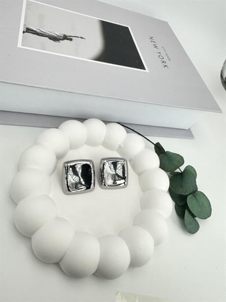 Kare Çelik Küpe (Gümüş) Kp337-1