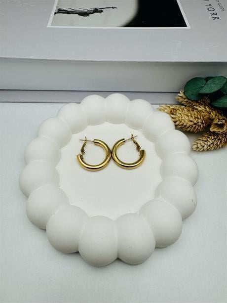 Kp 253 Halka Çelik Küpe Orta Boy  (Gold)