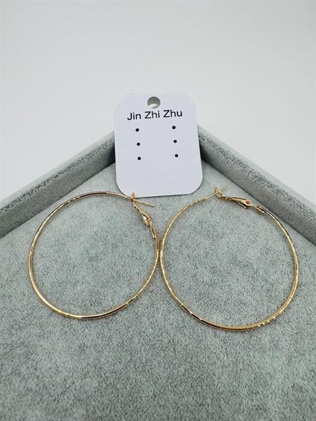 Kp263 Halka Zirkon Küpe (Gold)