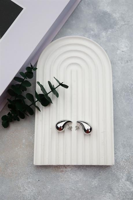 (Küçük Boy) Bottega Çelik Küpe (Gümüş) KP225