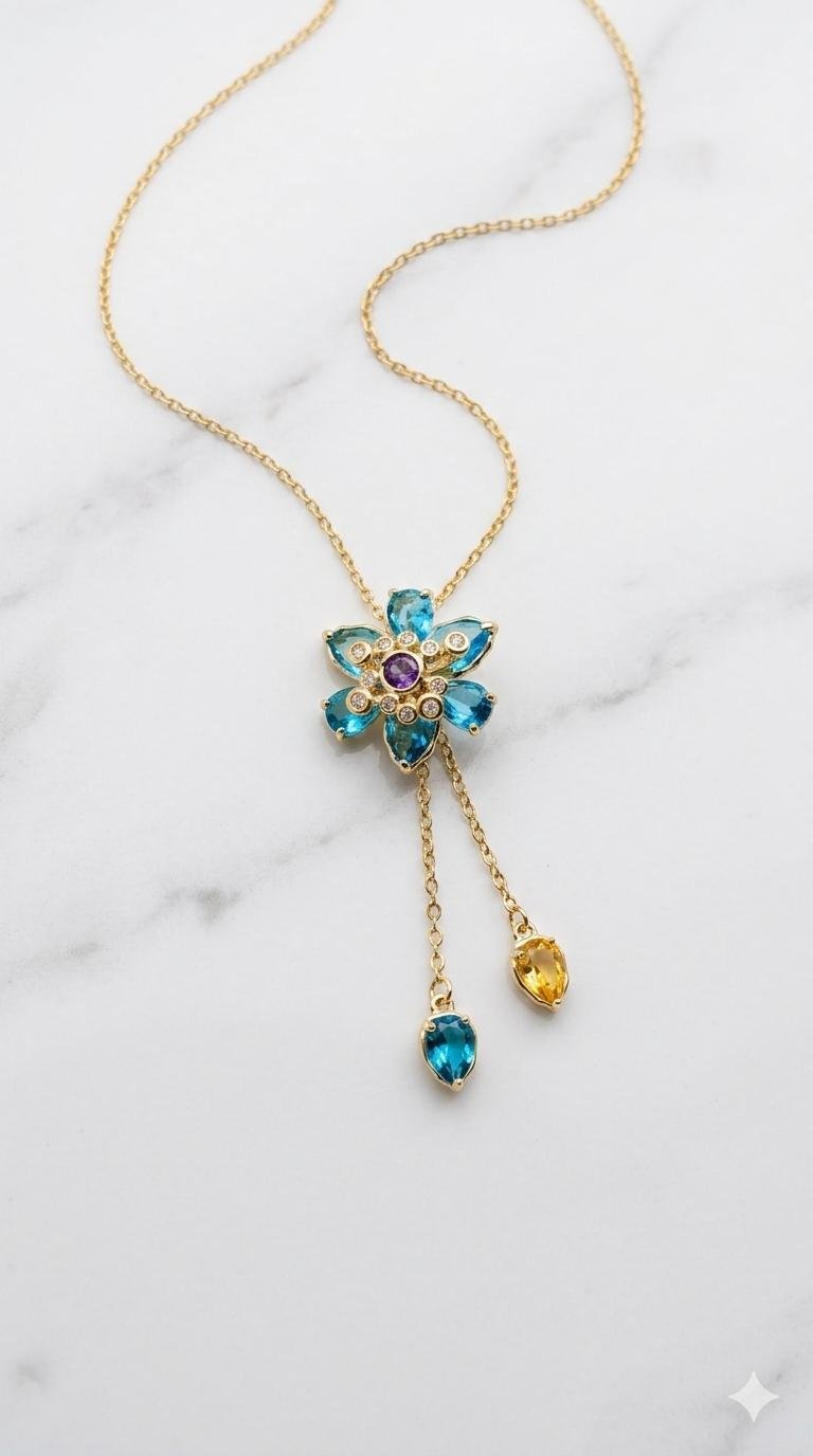 Lotus Çelik Kolye 45cm (Gold) 010777