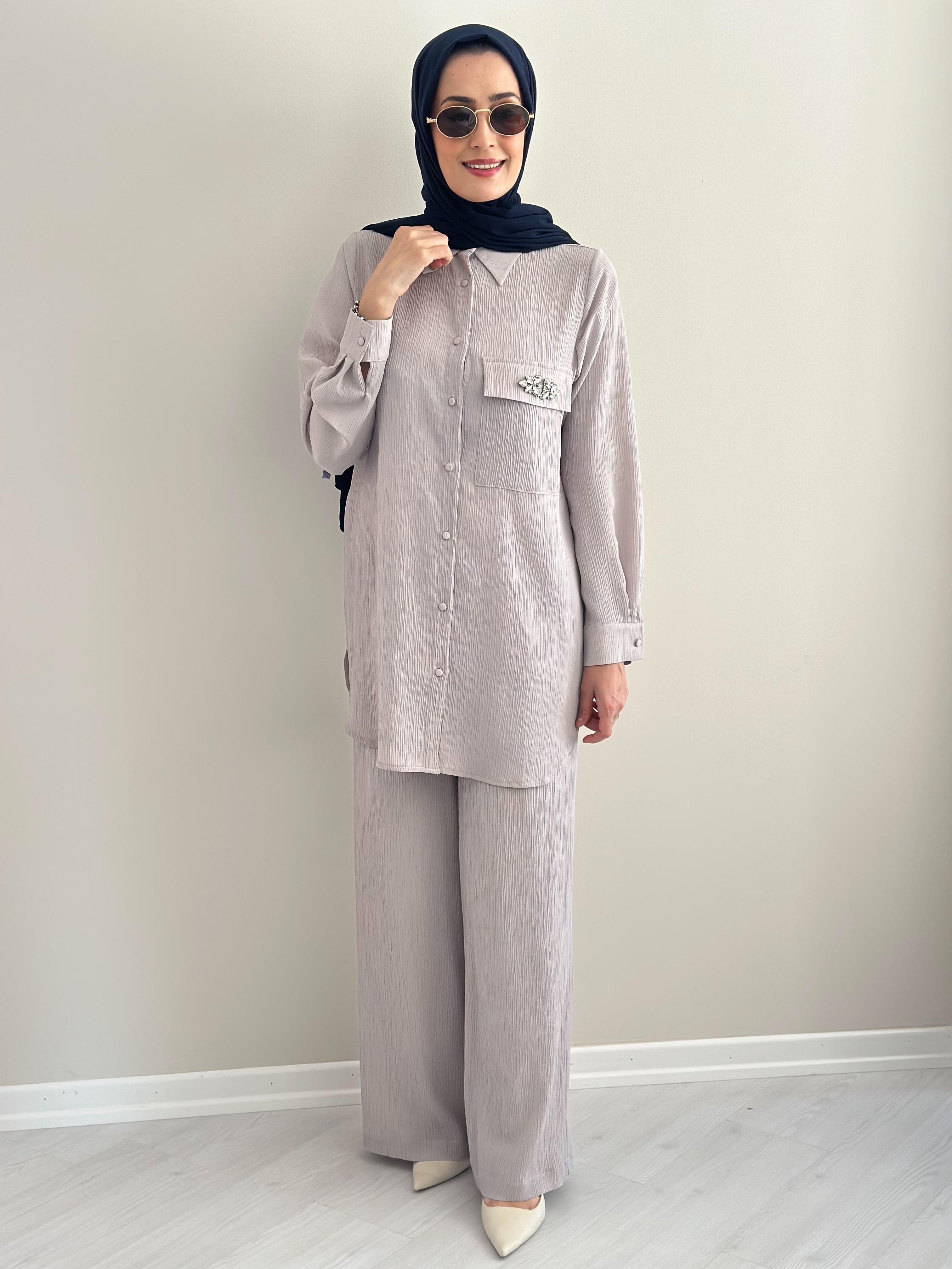 Porto Gri   Gömlek Pantolon Takım