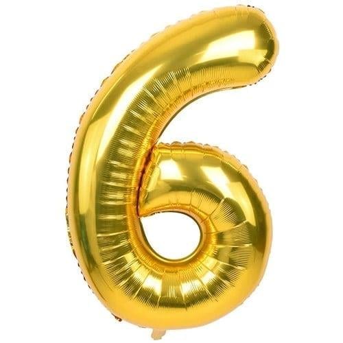 34 inç Folyo Balon34 inç Gold 6 Rakam Folyo Balon 