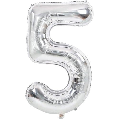 34 inç Folyo Balon34 inç Gümüş 5 Rakam Folyo Balon 