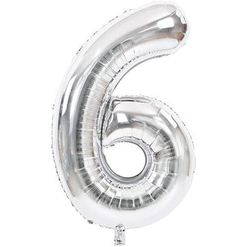 34 inç Folyo Balon34 inç Gümüş 6 Rakam Folyo Balon 