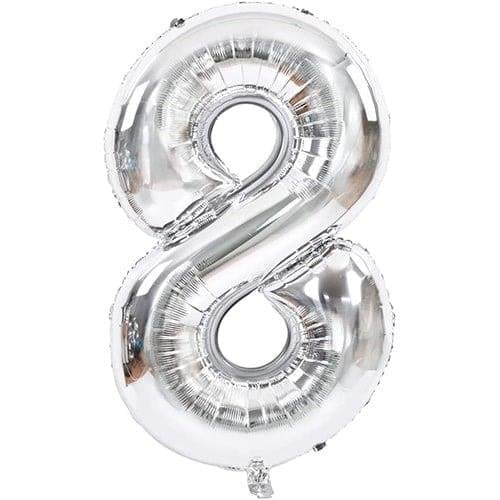 34 inç Folyo Balon34 inç Gümüş 8 Rakam Folyo Balon 