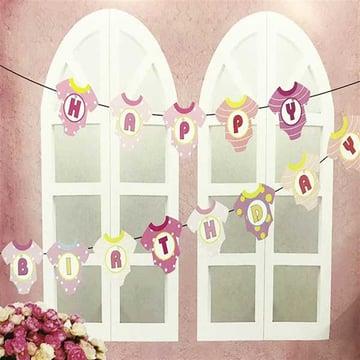 Dekor SüslerHappy Birthday Pembe Tulumlu Yazı
