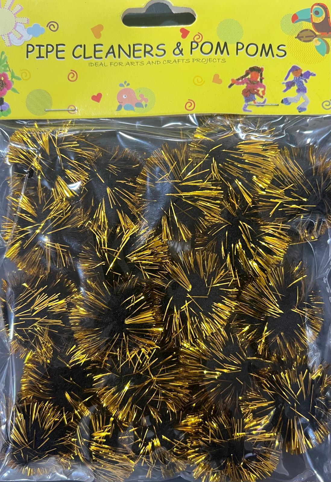Dekor SüslerSimli Siyah Gold Ponpon