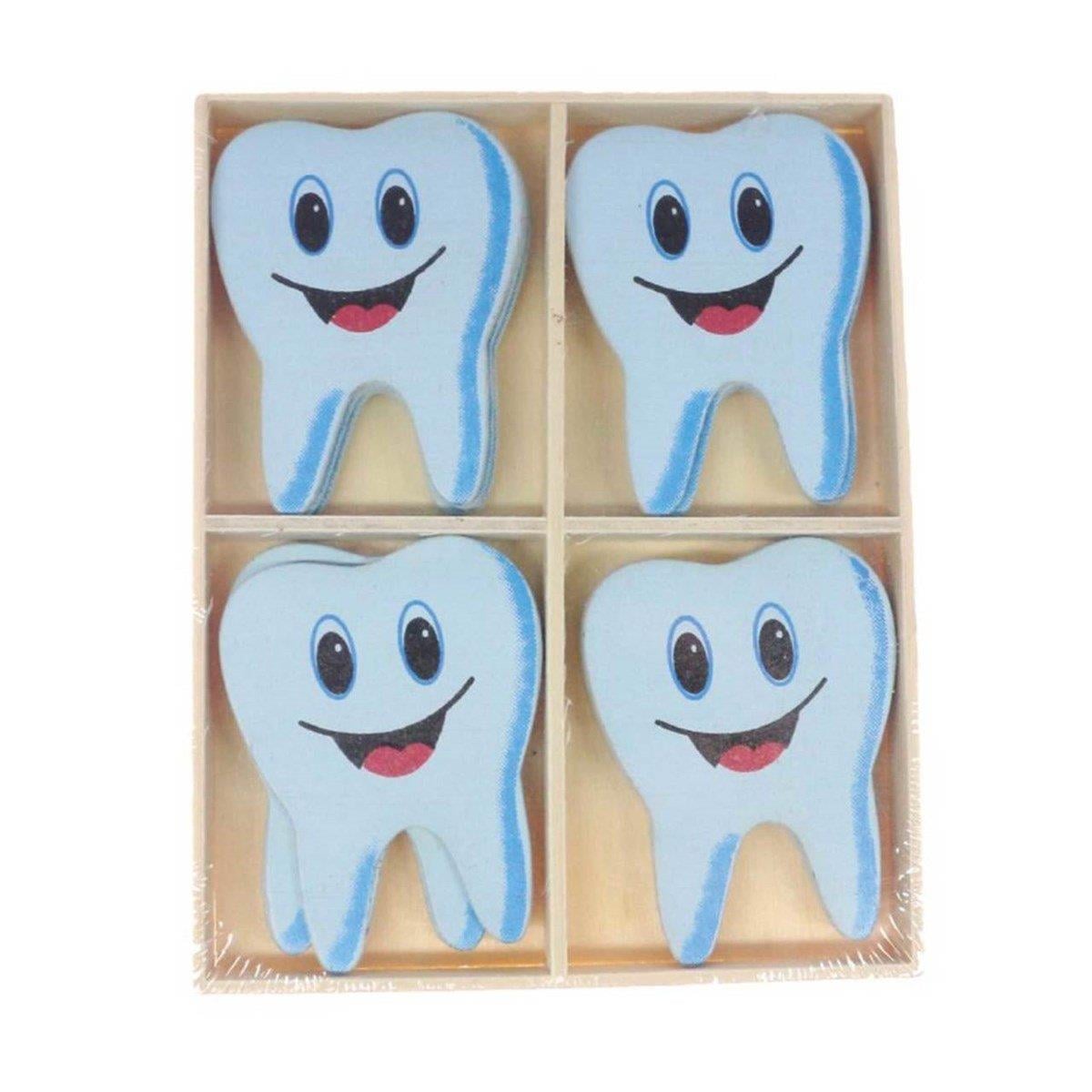 Diş BuğdayıDiş Ahşap Sticker  Mavi 16 lı pk