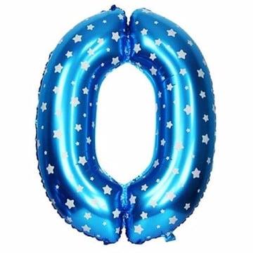 Folyo Balonlar0 Mavi Yıldızlı Folyo Balon 100cm