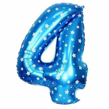 Folyo Balonlar4 Mavi Yıldızlı Folyo Balon 100cm