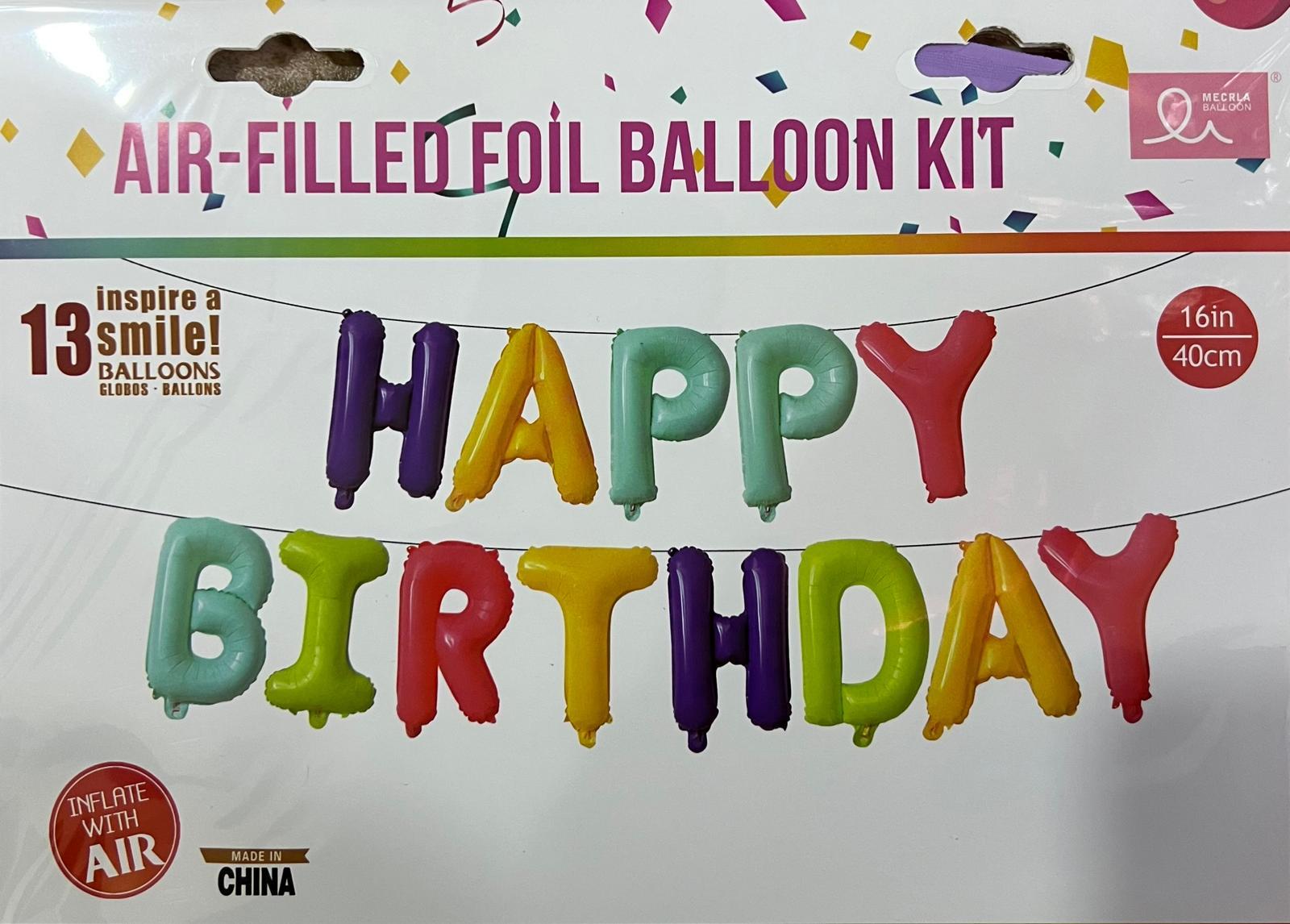 Folyo BalonlarHappy Birthday Renkli Harf Set 16inç