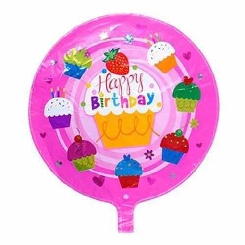 Karakterli BalonlarHappy Birthday Cupcakeli Folyo Balon