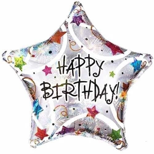 Karakterli BalonlarHappy Birthday Yıldız Folyo Balon