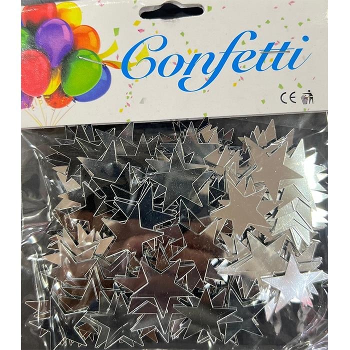 KonfetilerYıldız Gümüş Masa Konfetisi