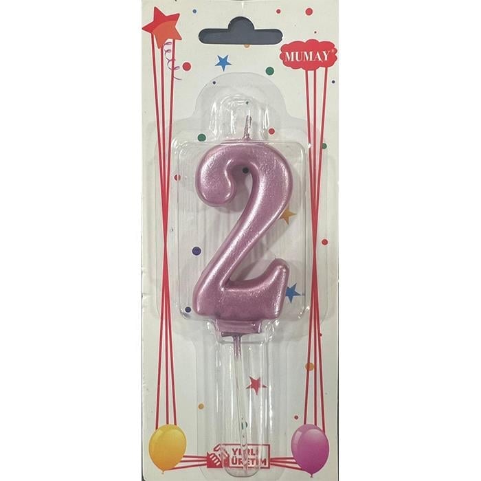 Mum Ve Meşale2 Rakamı Rose Mum 10'lu
