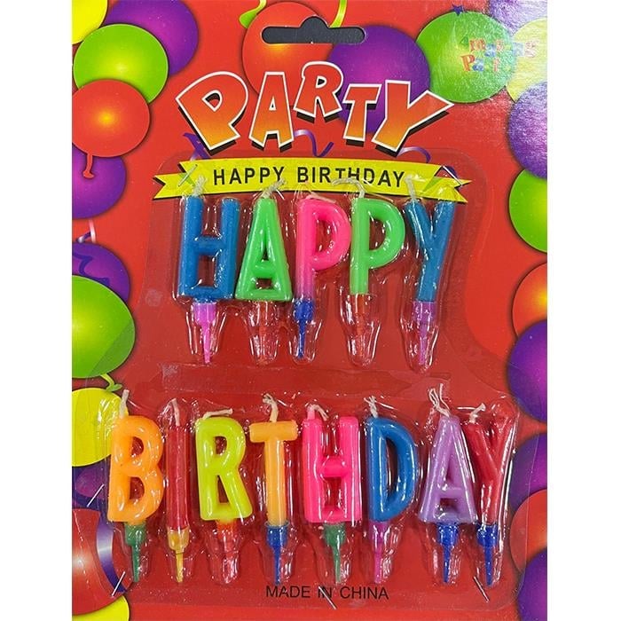 Mum Ve MeşaleHappy Birthday Harf Mum 12pk
