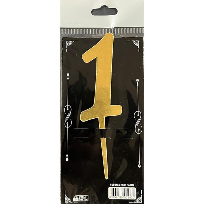 Mum Ve MeşalePleksi Gold Rakam 1