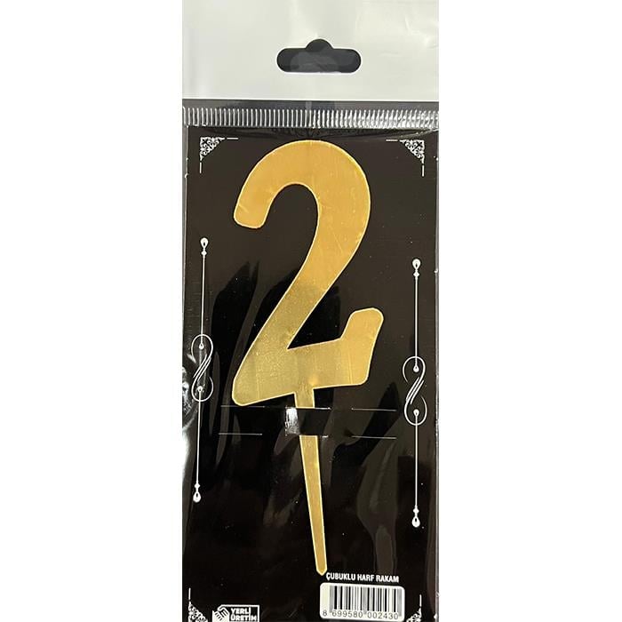 Mum Ve MeşalePleksi Gold Rakam 2