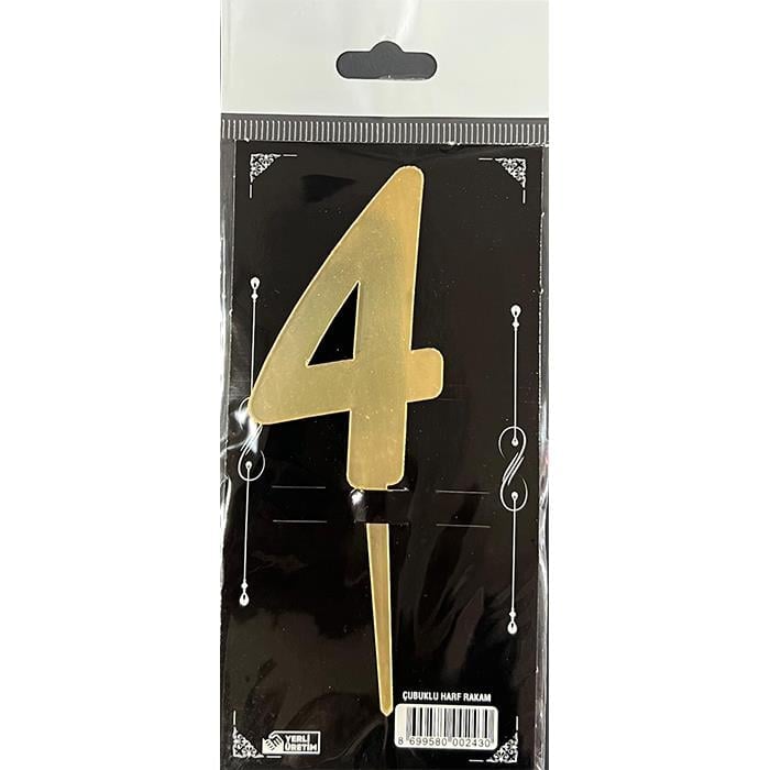 Mum Ve MeşalePleksi Gold Rakam 4