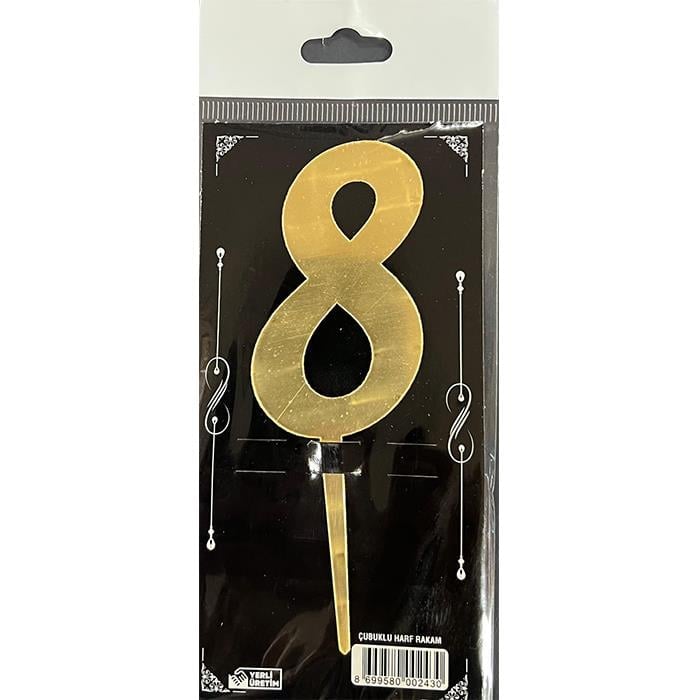 Mum Ve MeşalePleksi Gold Rakam 8