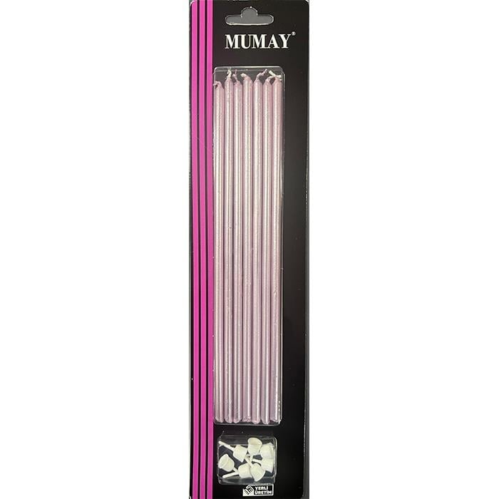 Mum Ve MeşaleRose 20 cm 7'li Mum 10 Paket