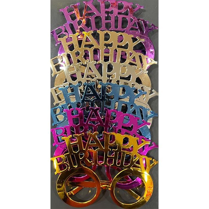 Parti AksesuarlarıHappy Birthday Gözlük Metalik 12'li