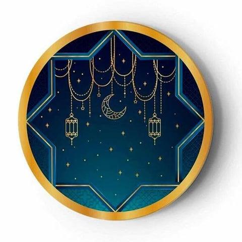 Ramazan SüsleriRamazan Bayramı Karton Tabak Lacivert 8 Adet