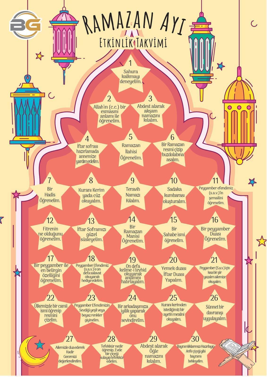 Ramazan SüsleriRamazan Etkinlik Takvimi Kırmızı