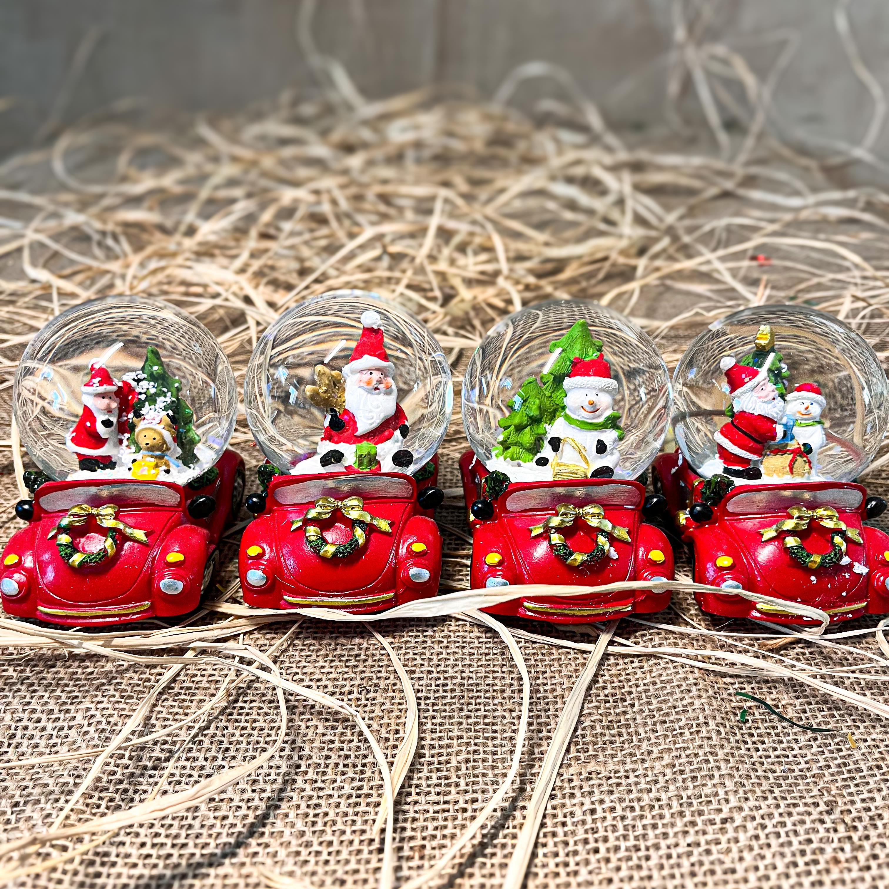 Yılbaşı Ürünleri8 Adet Arabalı Noel Baba Kar Küresi