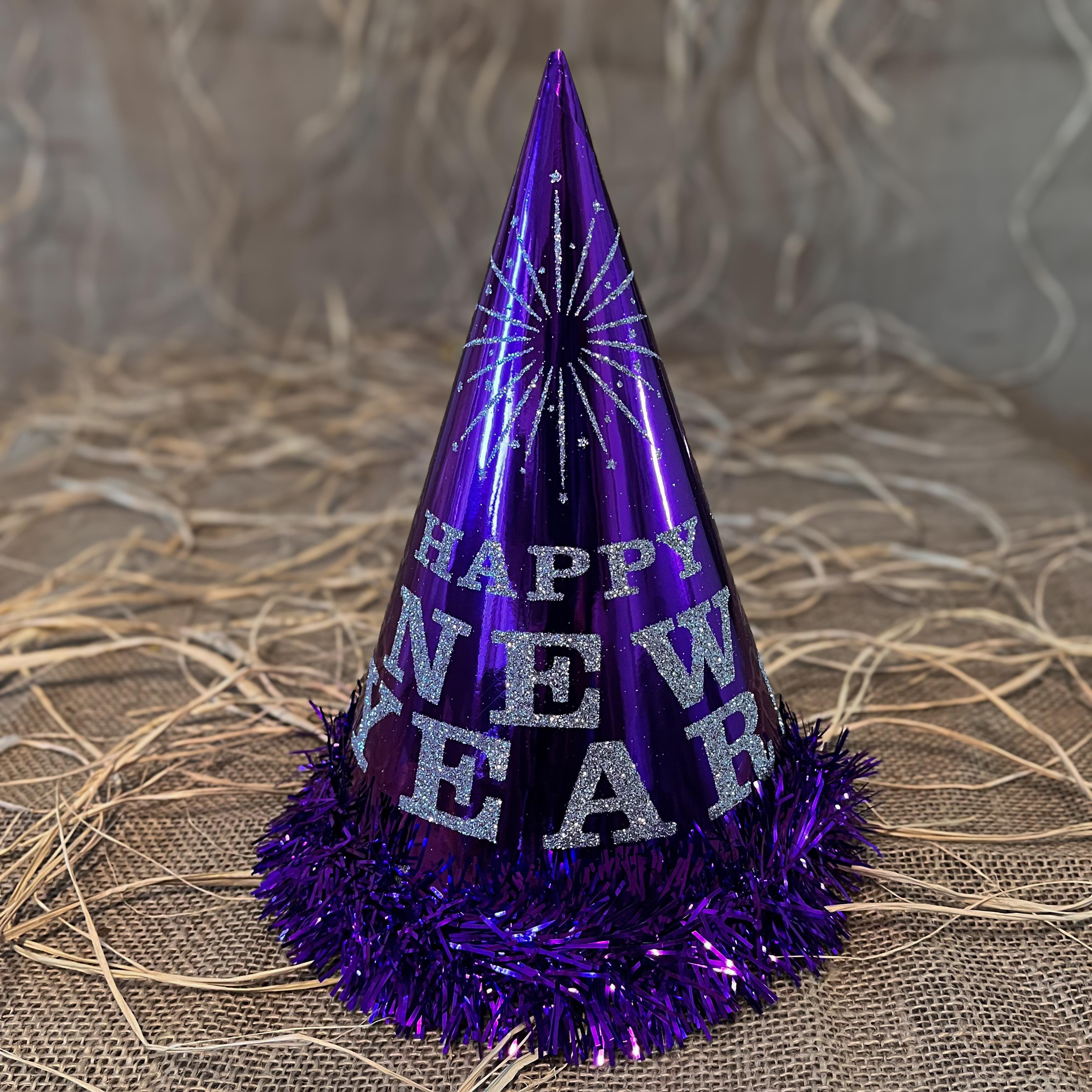 Yılbaşı ÜrünleriHappy New Year  Karton Şapka Mor