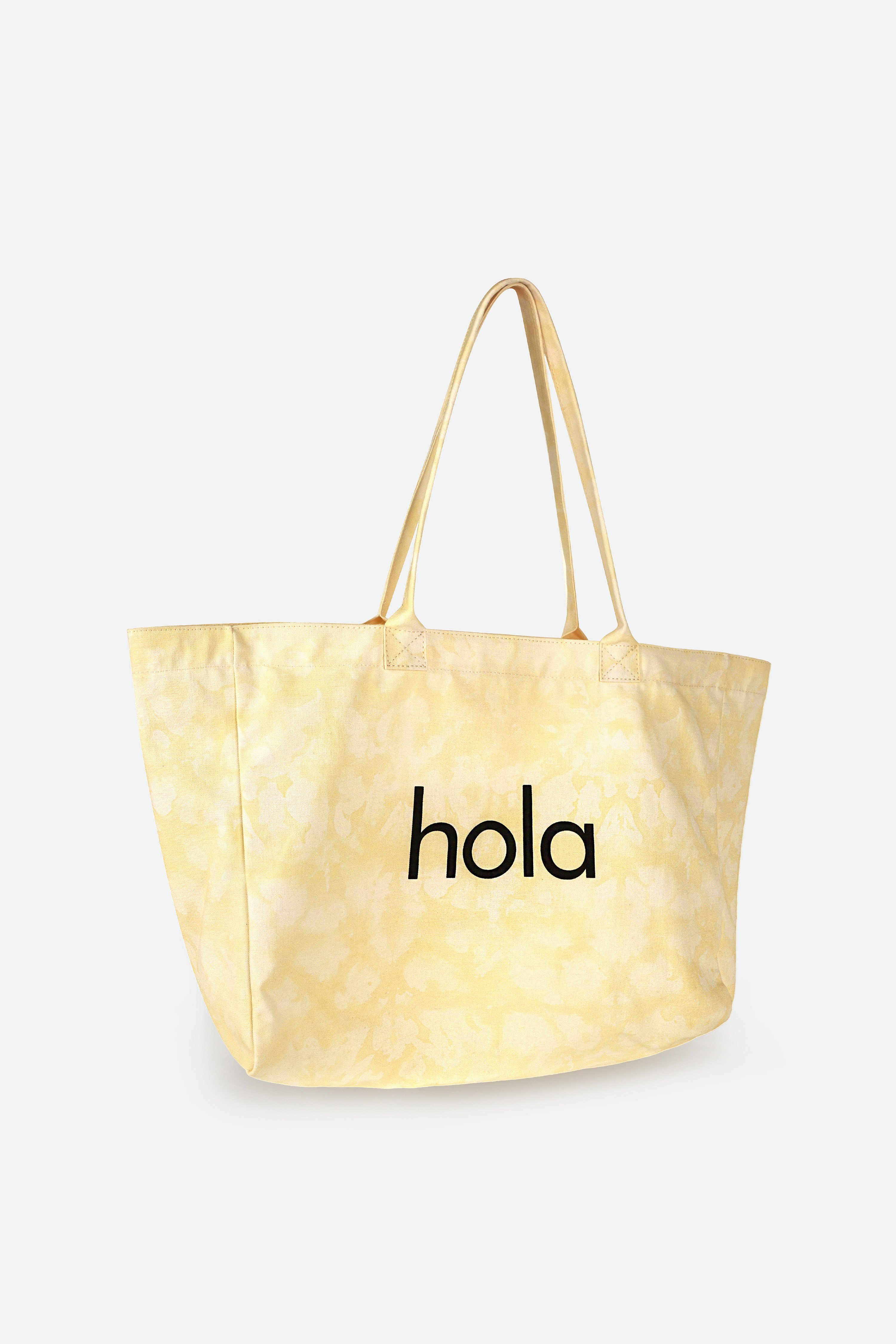 Icone Sarı Degrade Baskılı Kanvas Omuz Çantası, Degrade Plaj Çantası, Plaj Çantası, Beach Bag