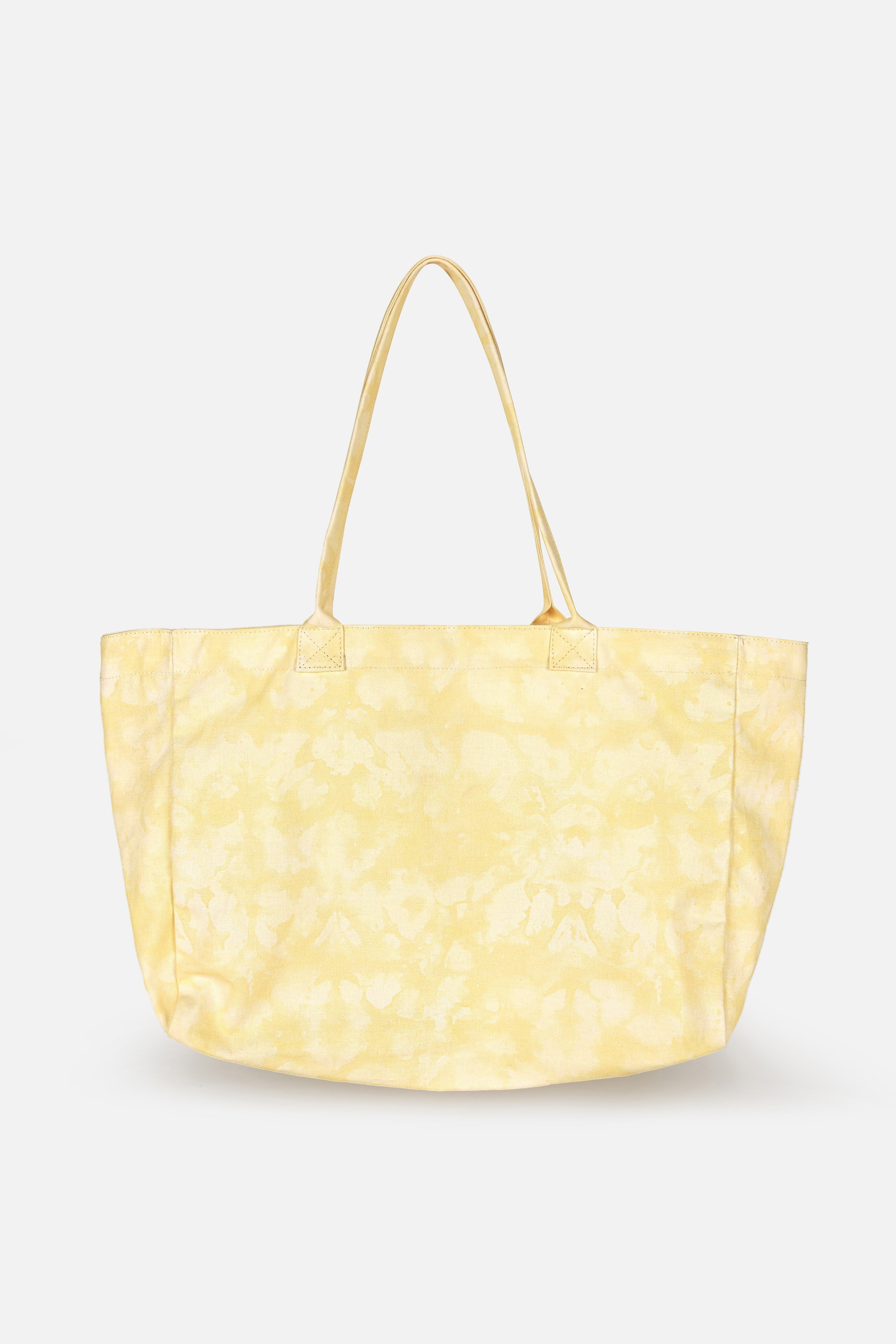 Icone Sarı Degrade Baskılı Kanvas Omuz Çantası, Degrade Plaj Çantası, Plaj Çantası, Beach Bag