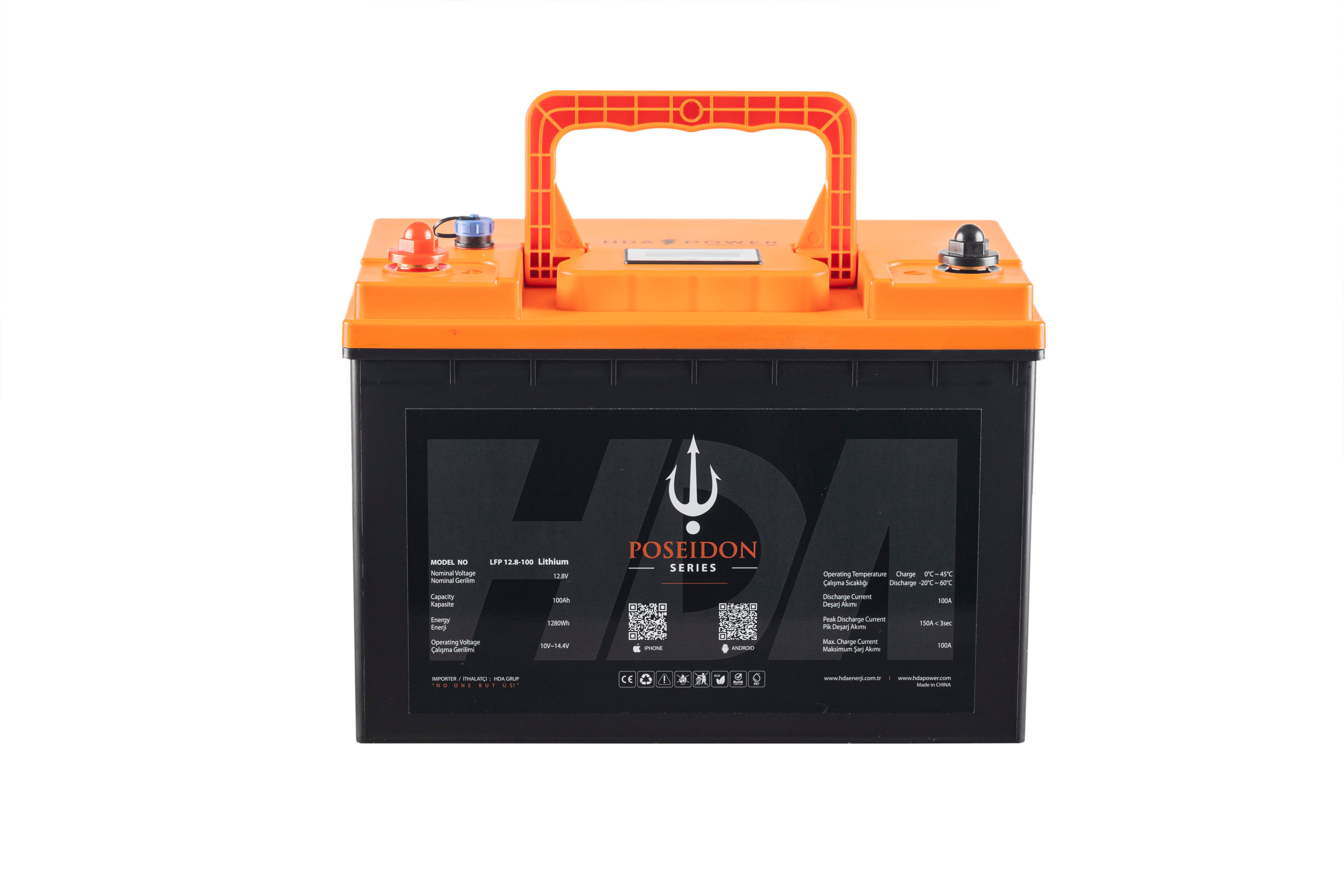 POSEIDON 12.8V 100Ah LiFePO₄ Lityum Batarya – Rack / ESS Tip