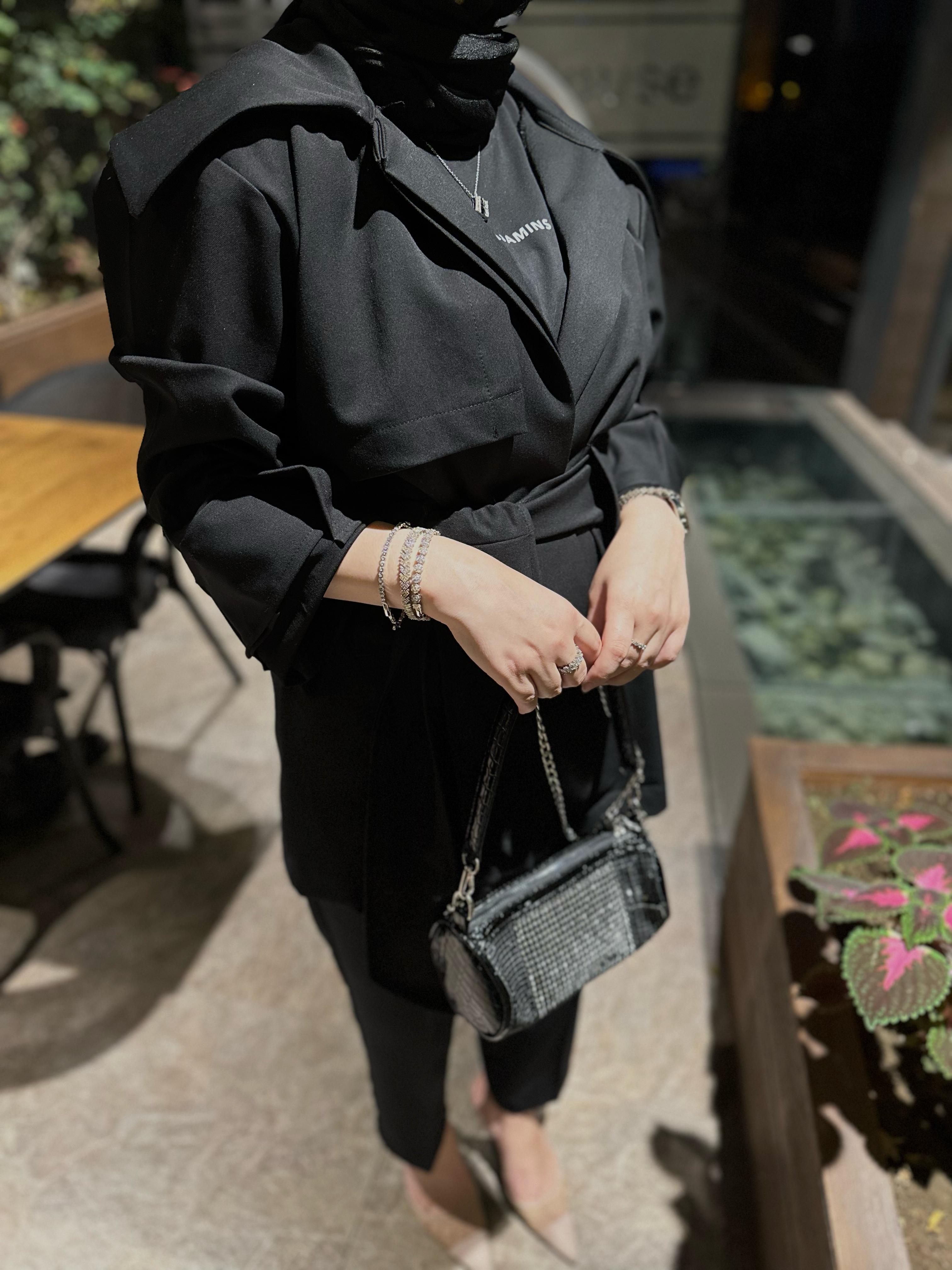 VARIO DESIGN TRENCH COAT-BLACK