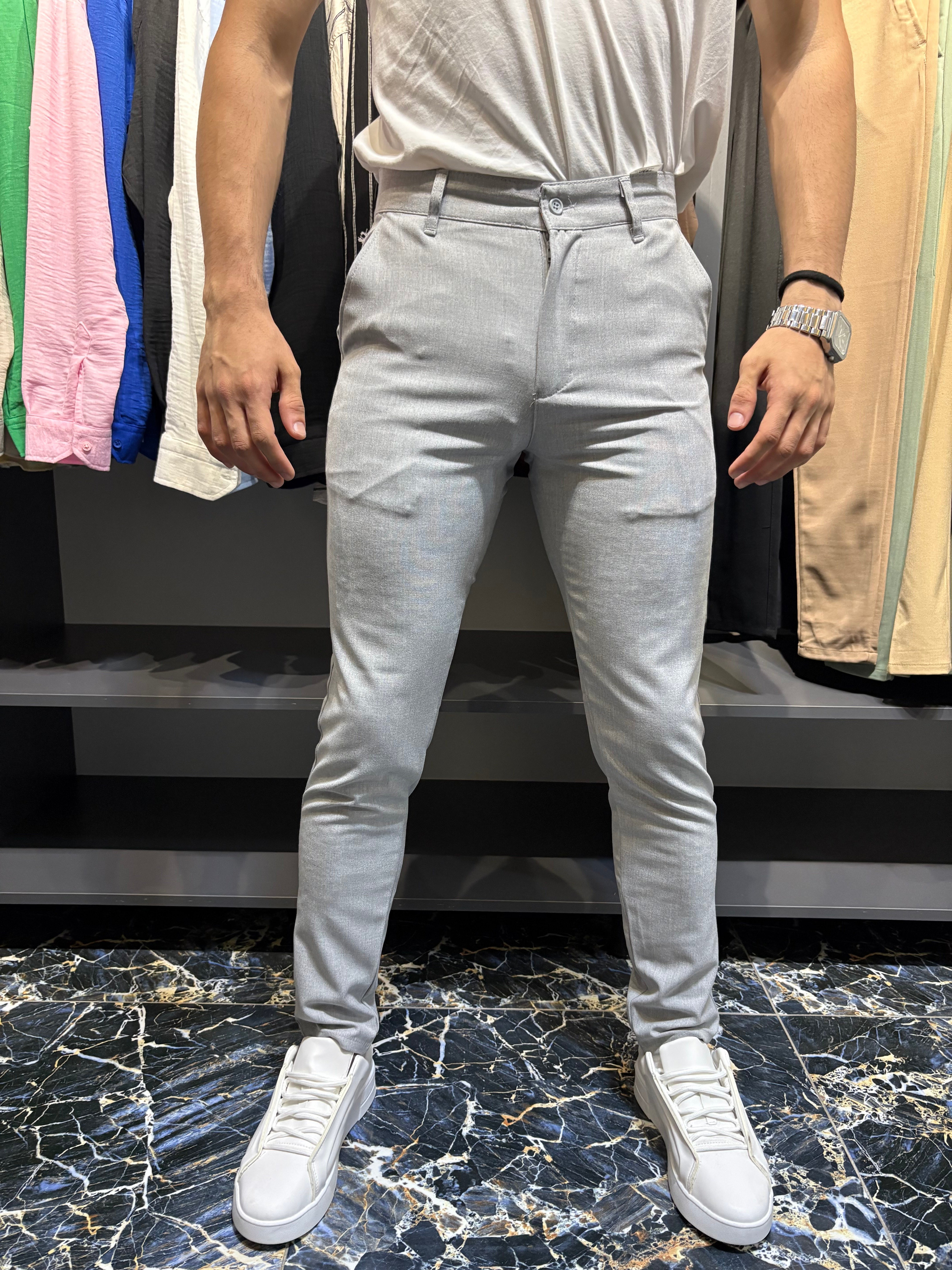 Bezayağı Slim Kumaş Pantolon Gri